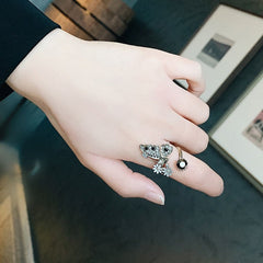 3D Butterfly Ring, Elegant Fairy Style Index Finger Ring, Korean INS Trend, Unique Minimalist Ring