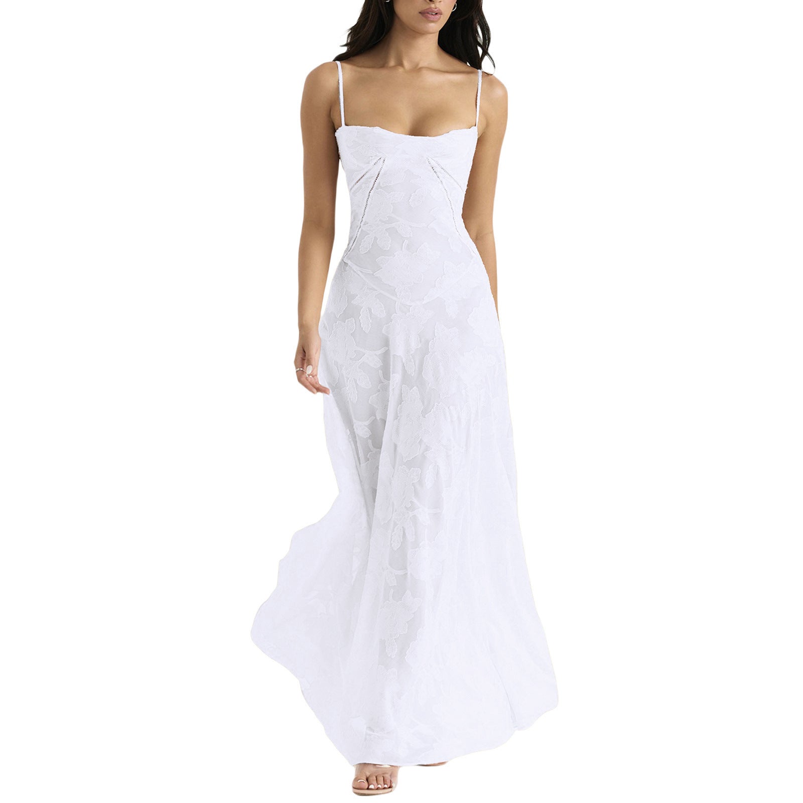 Suspender Lace Long Dress Strapless Collar Elegant Evening Dresses For Women