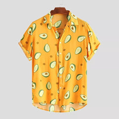 Printed beachwear avocado men's short sleeve