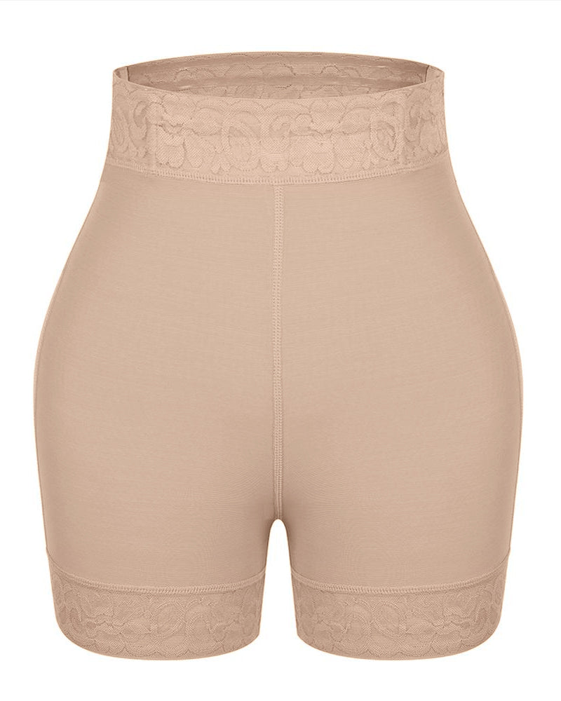Mid-Waist Shaping Shorts Shapewear Panty With Anti-Rolling Lace Tummy Control Underwear For Butt Lifter