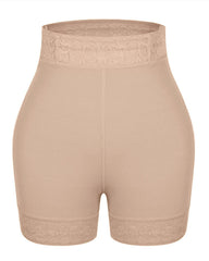 Mid-Waist Shaping Shorts Shapewear Panty With Anti-Rolling Lace Tummy Control Underwear For Butt Lifter