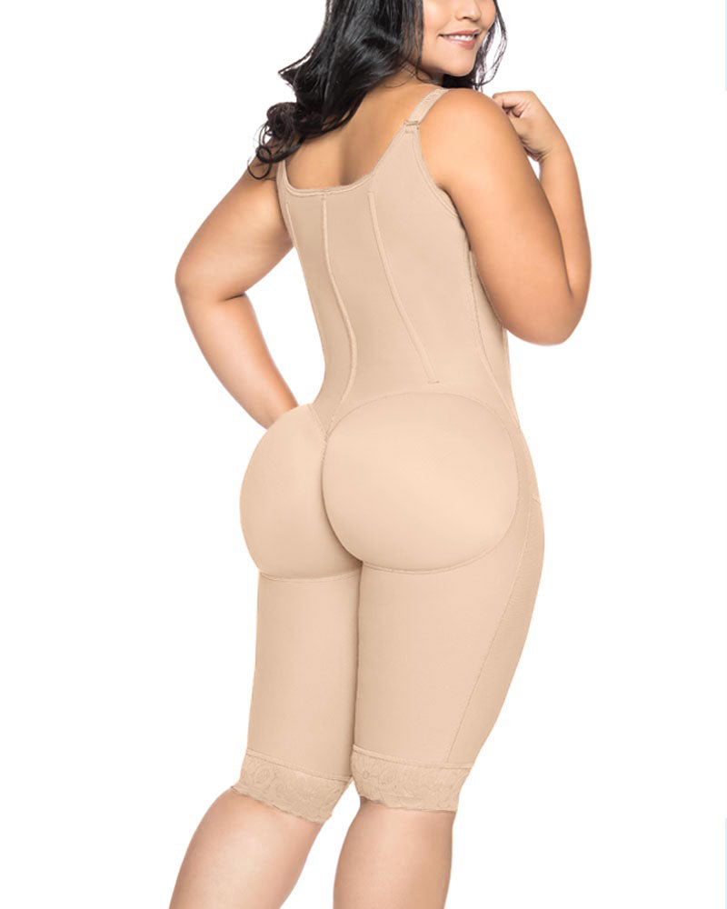 Knee Length Underbust Body Shaper Fajas For Postpartum Girdle Body Shaper