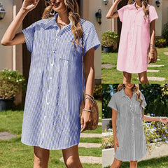 Striped Shirt Dress