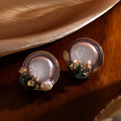 Natural Pearl High-grade Silver Pin Earrings Women