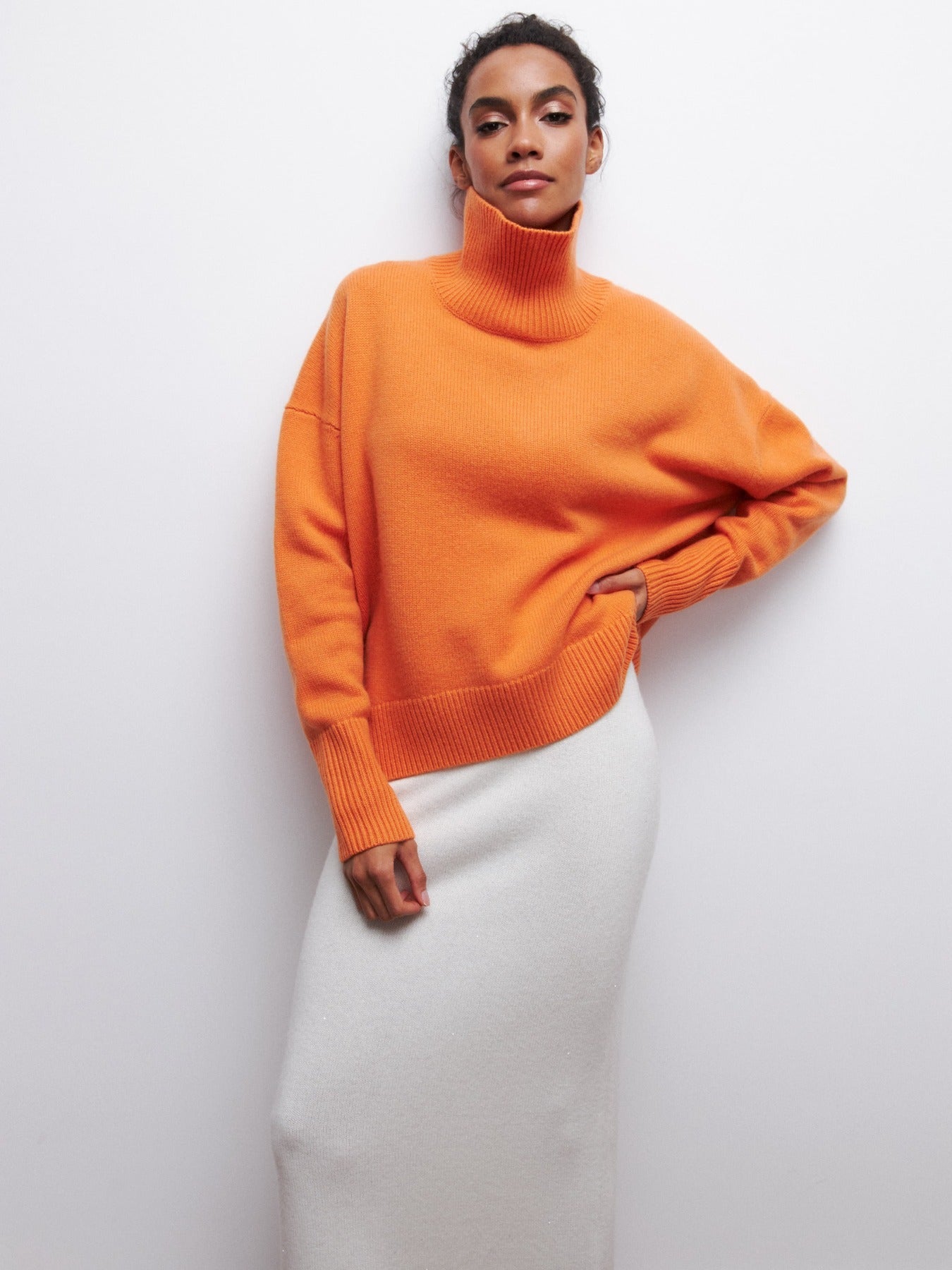 Turtleneck Sweater Ins Solid Color Long Sleeve Pullover Top Clothing