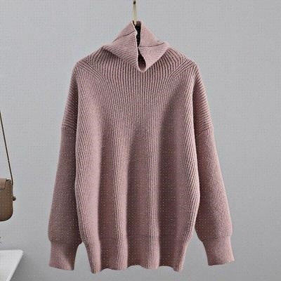 Cashmere Sweater Turtleneck Pullovers Top Solid