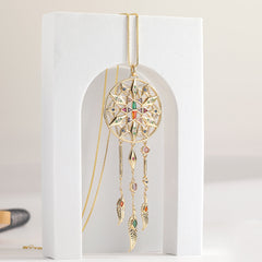 Necklace Round Hollow Star Pendant Net Celebrity