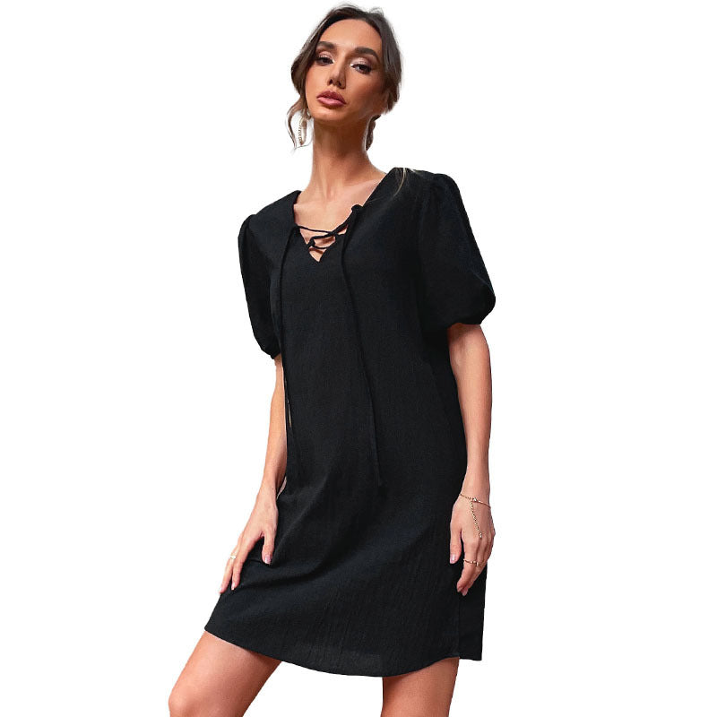 Casual Cotton Linen Loose Strappy Dress