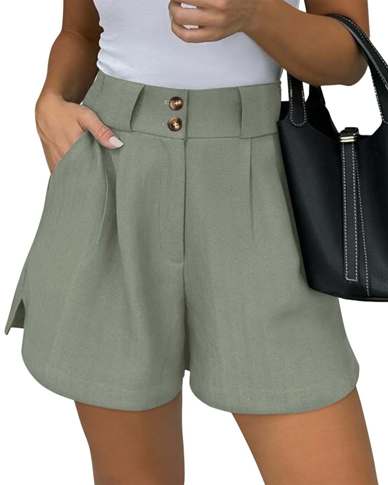 High Waist Shorts with Pockets