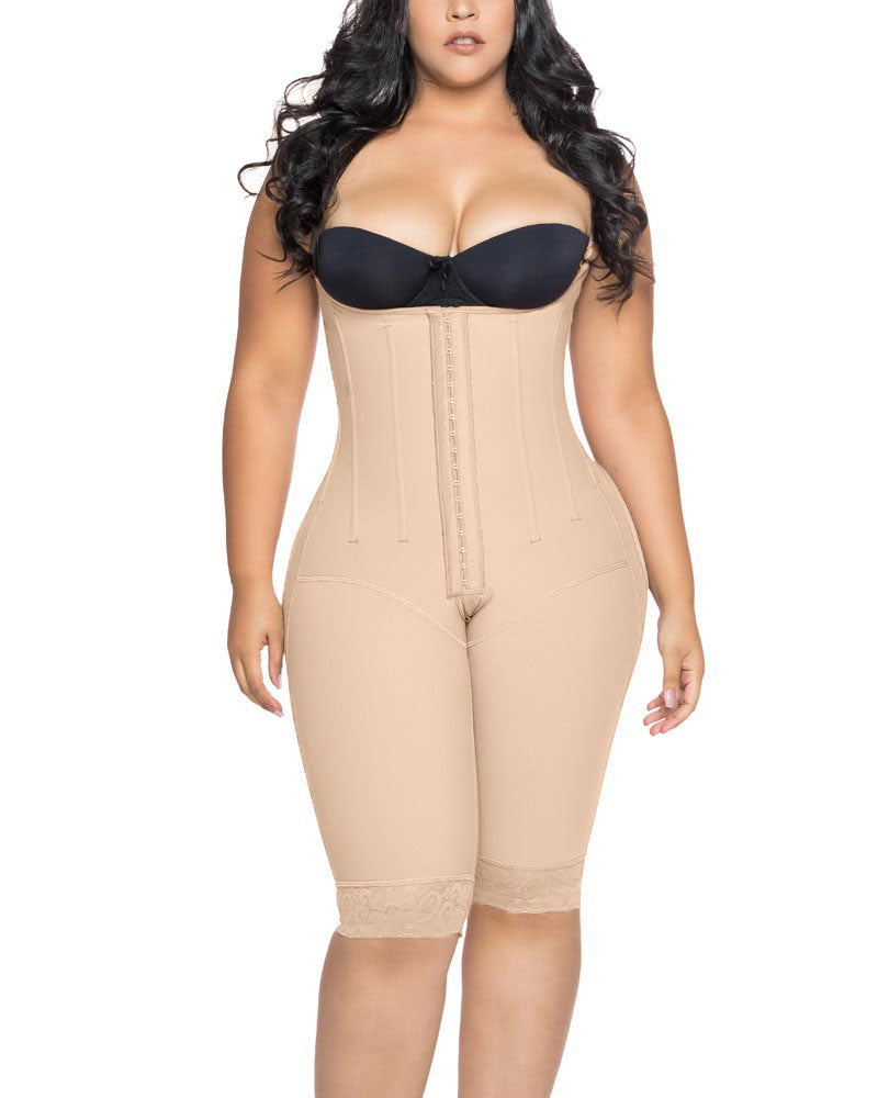 Knee Length Underbust Body Shaper Fajas For Postpartum Girdle Body Shaper