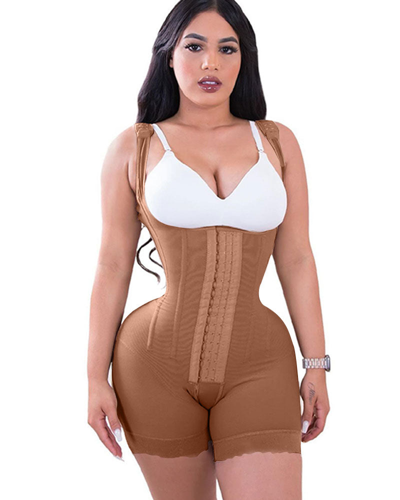 High Double Compression Garment Abdomen Control Hook And Eye Closure Tummy Control Adjustable Bodysuit