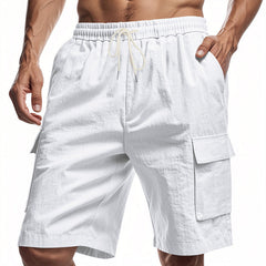 Men's Solid Colour Linen Shorts