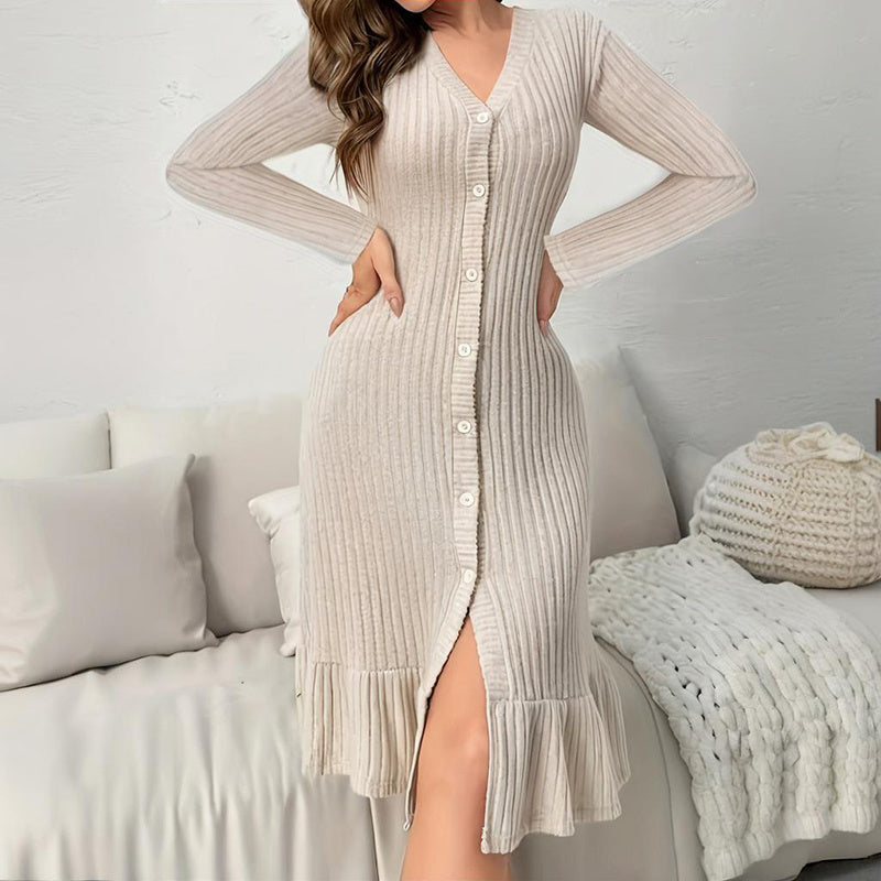 V-Neck Bodycon Midi Dresses