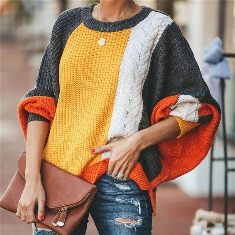 Loose colorblock sweater