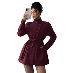Solid Color Casual Button Long Sleeved Windbreaker Jacket