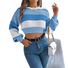 Leisure Pullover Midriff-baring Sweater Knitted Top