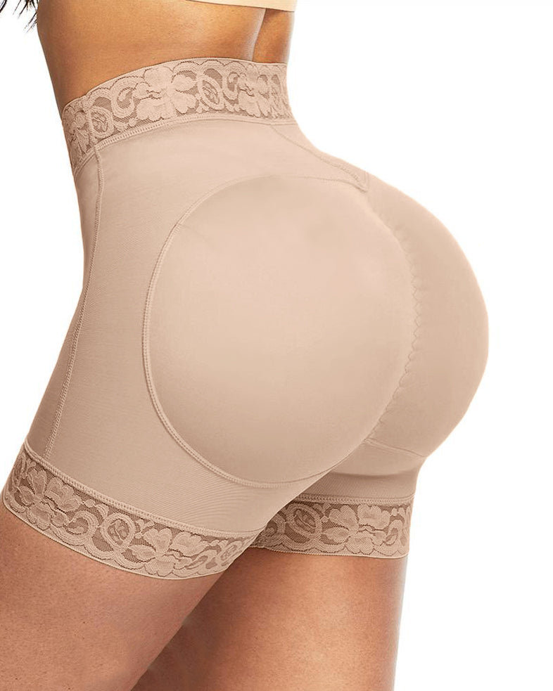 Mid-Waist Shaping Shorts Shapewear Panty With Anti-Rolling Lace Tummy Control Underwear For Butt Lifter