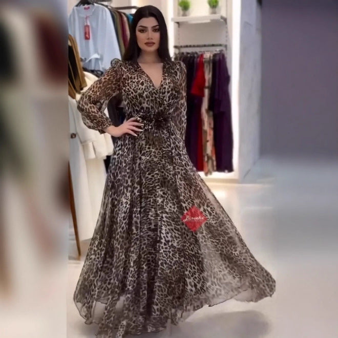 Womens Loose-Fit Slimming Long-Sleeve Dress