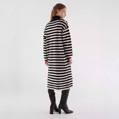 Ladies Striped Dress Sweater