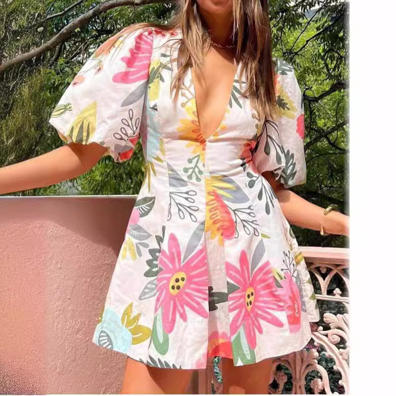 Printed Pocket Dress Women