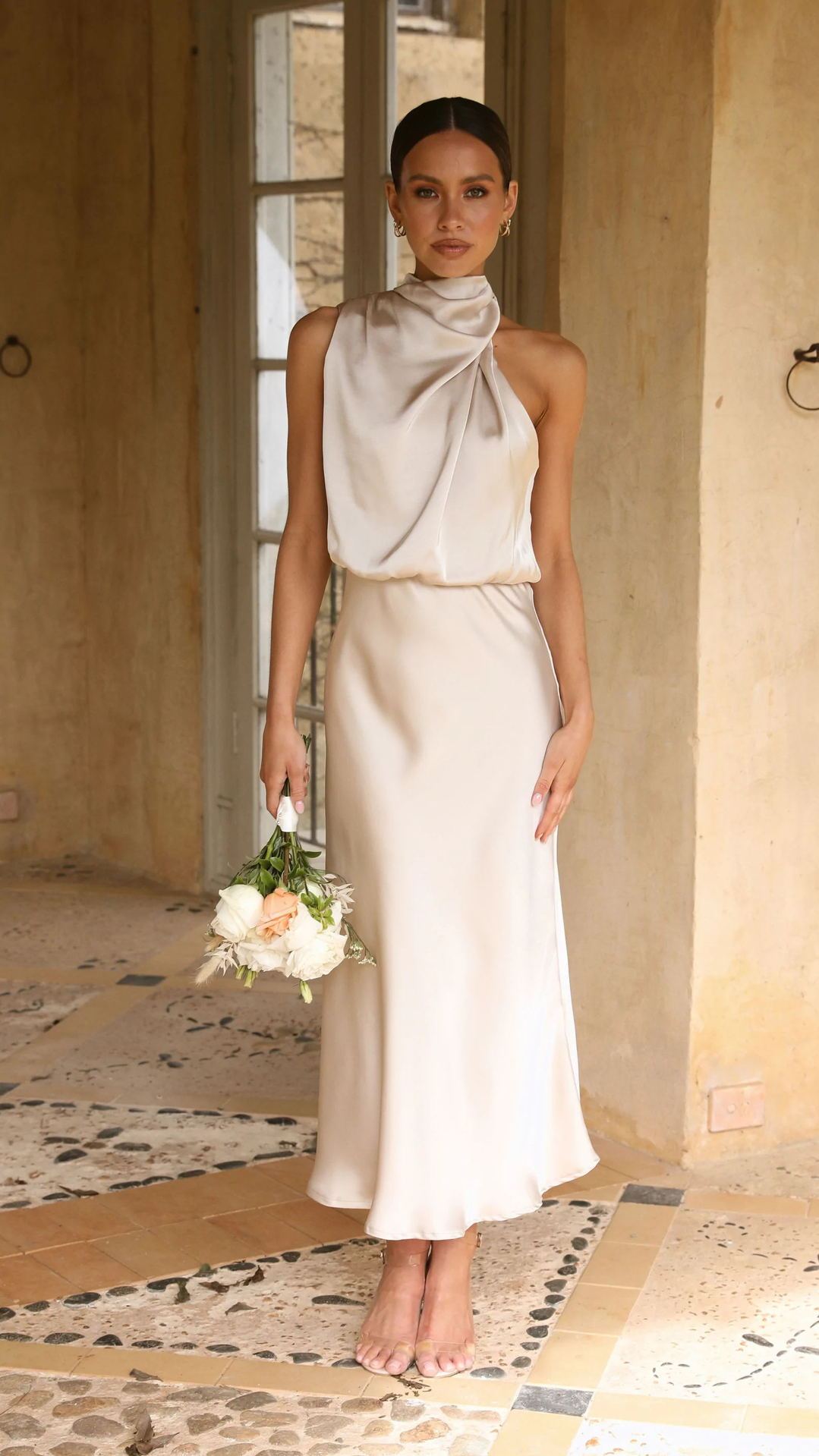Sleeveless Halter Neck Dress Temperament Evening Dresses For Clothing