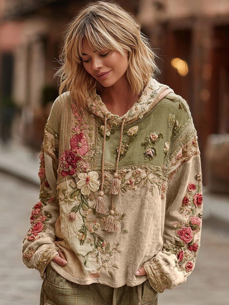 Long Sleeve Hooded Sweatshirt Pullover Loose Casual Top