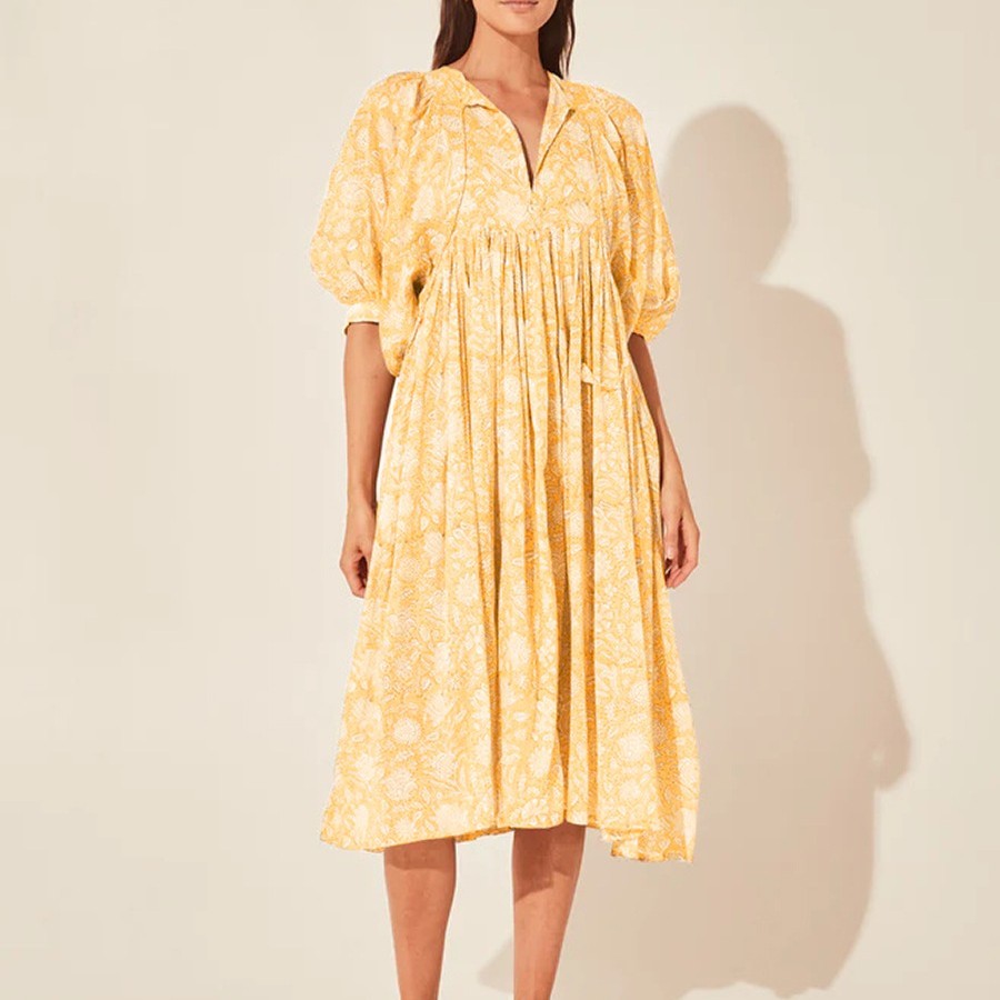 Floral Loose Large Size Casual Dresses With Medium Sleeves