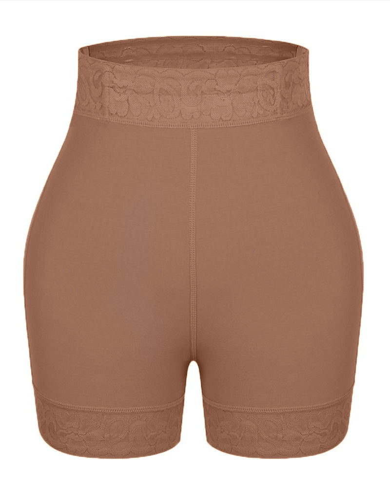 Mid-Waist Shaping Shorts Shapewear Panty With Anti-Rolling Lace Tummy Control Underwear For Butt Lifter