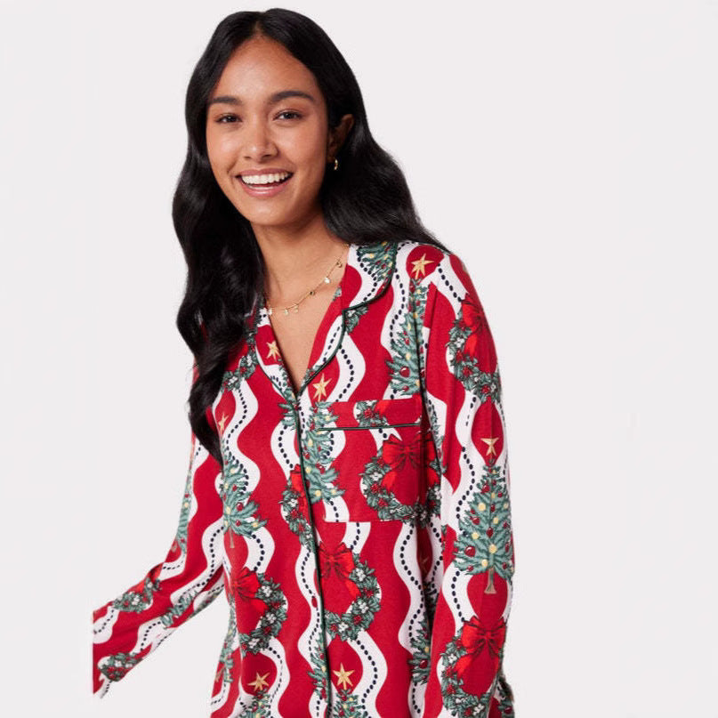 Christmas Printed Long-sleeved Trousers Ladies Home Leisure Suit