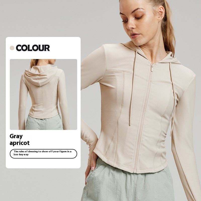 Long Sleeve Yoga Wear Coat Slim Fit Slimming Women
