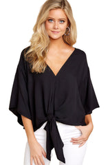 V Neck Blouse Leopard Print Shirts Floral Tie Front Blouses Batwing Oversize Ladies Tops