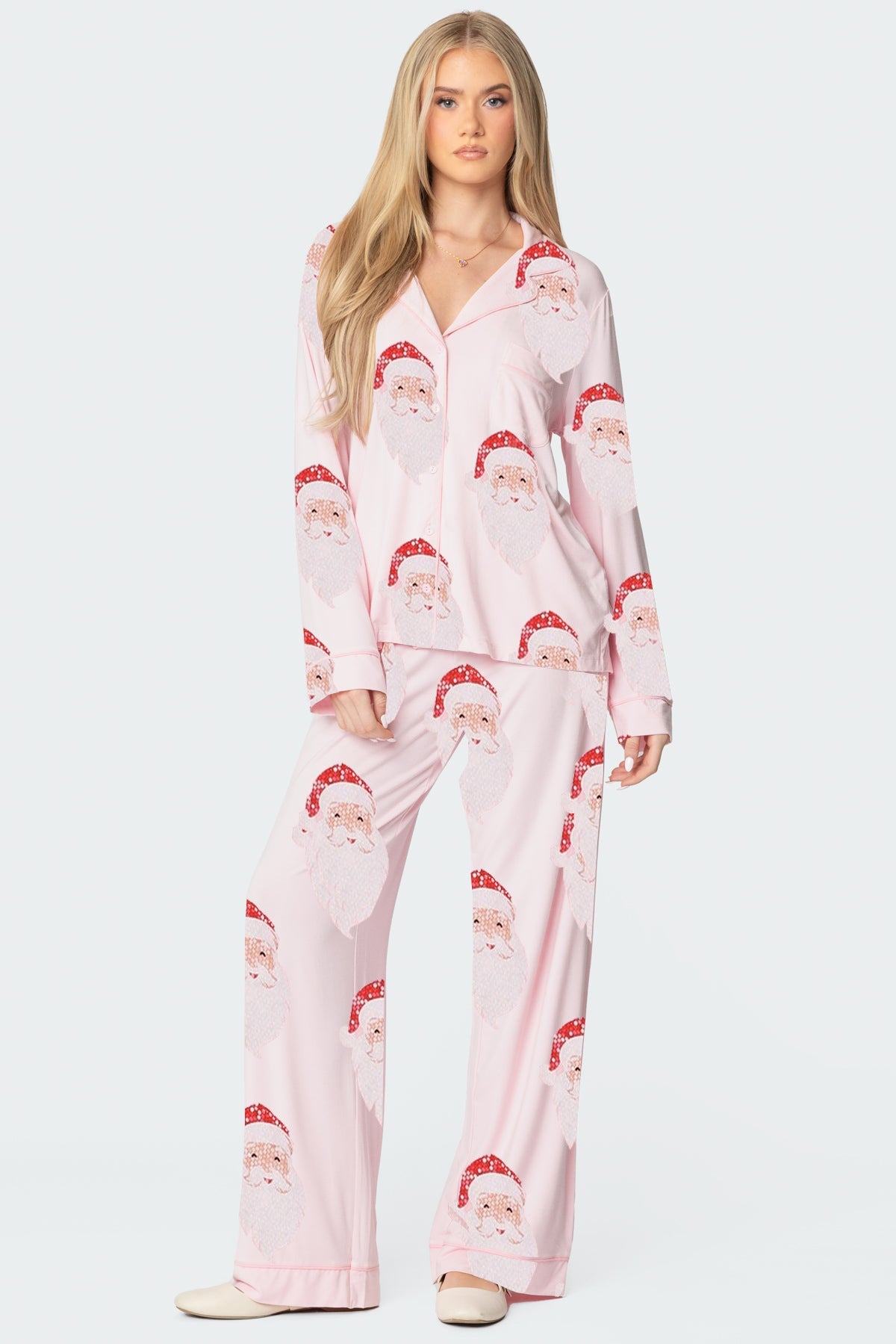 Christmas Printed Long-sleeved Trousers Ladies Home Leisure Suit