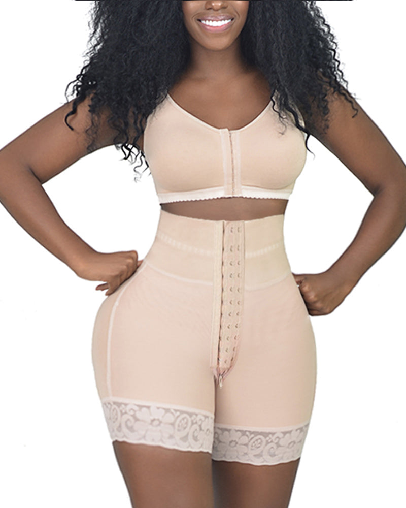 BBL Shorts Double Compression High Waisted Hook & Eye Control  With Mid-section Tummy Control Curvy Fit