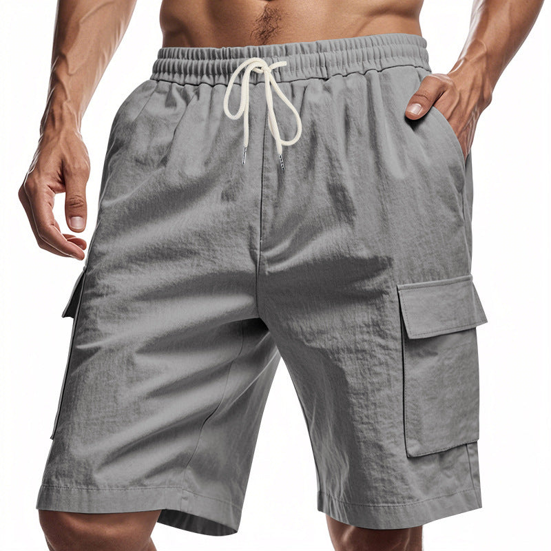 Men's Solid Colour Linen Shorts