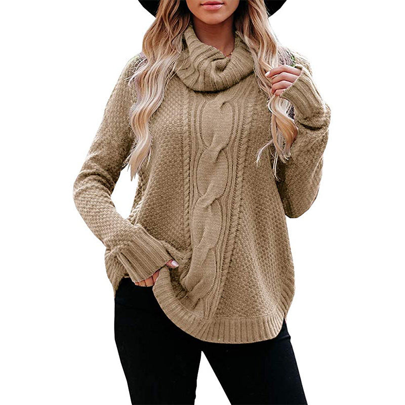 High collar sweater sweater