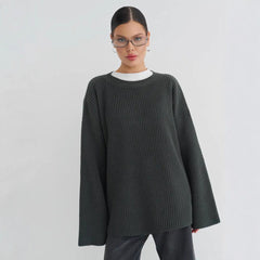 Loose Sweater Gray Top