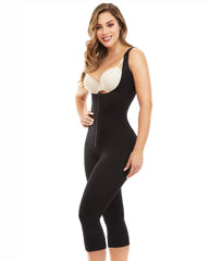 Open Bust Tummy Control  Butt Lifter Wide Shoulder Strap Lace Long Bodysuit Shapewear