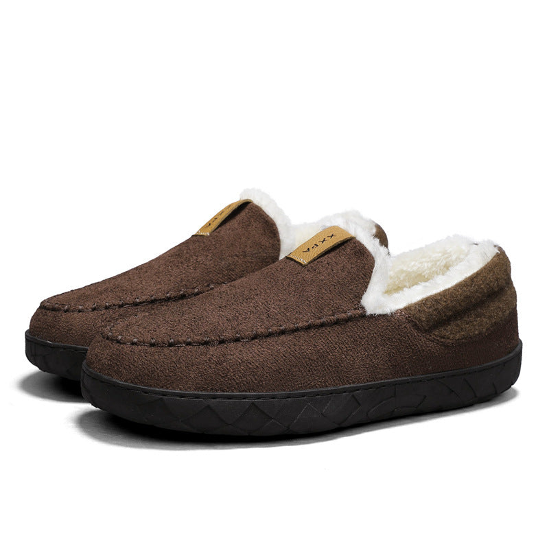 Mens Slip-on Snow Boots With Fleece Lining For Extra Warmth In Winter