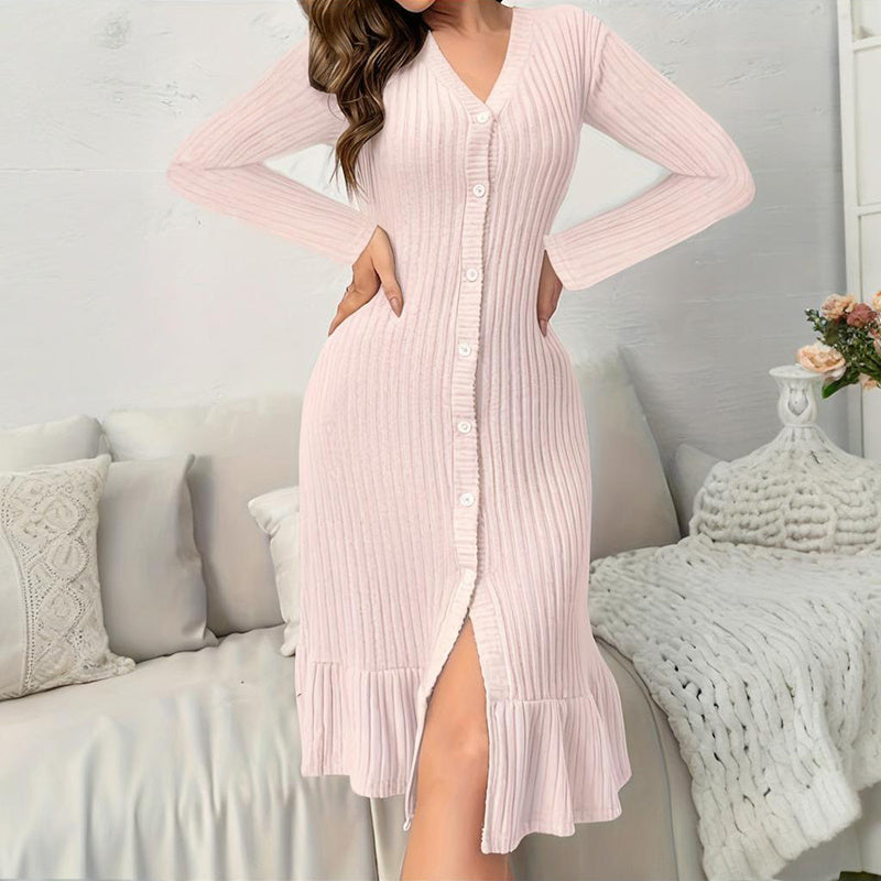 V-Neck Bodycon Midi Dresses