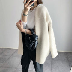 Ins Single Breasted Cardigans Solid Color Knitted Jacket Spring Clothing