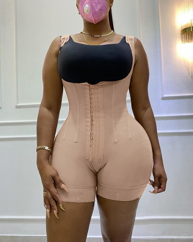 Bodyshaper High Compression Garment Abdomen Control Double Bodysuit