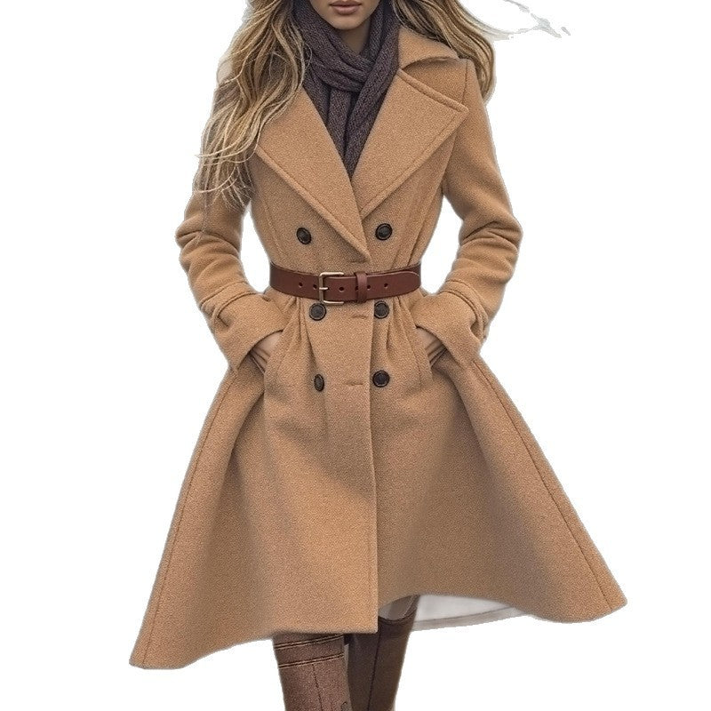 Wear Thickened Slim Fit All-match Solid Color Coat