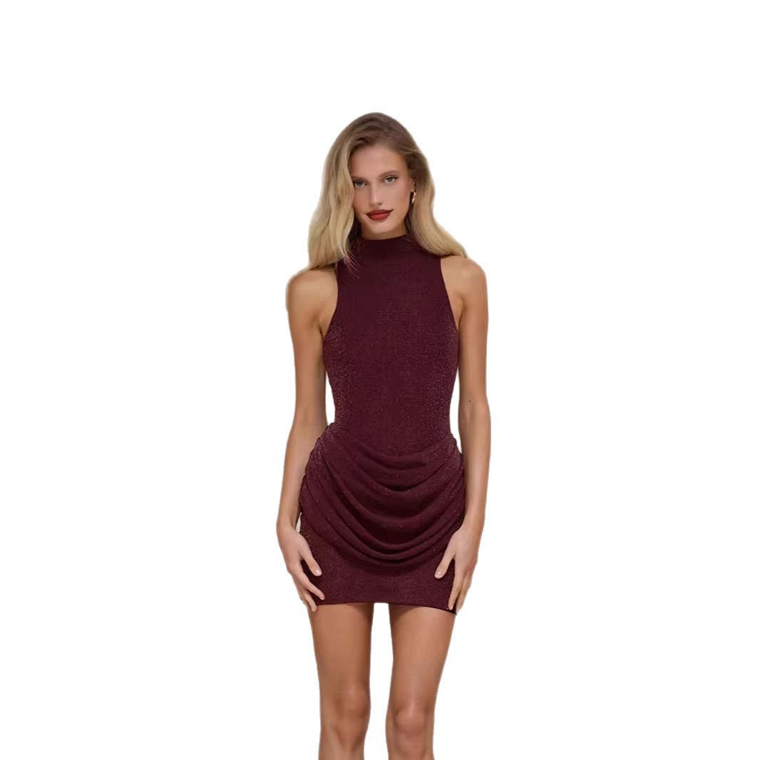 Womens SpringSolid-Colored Dress