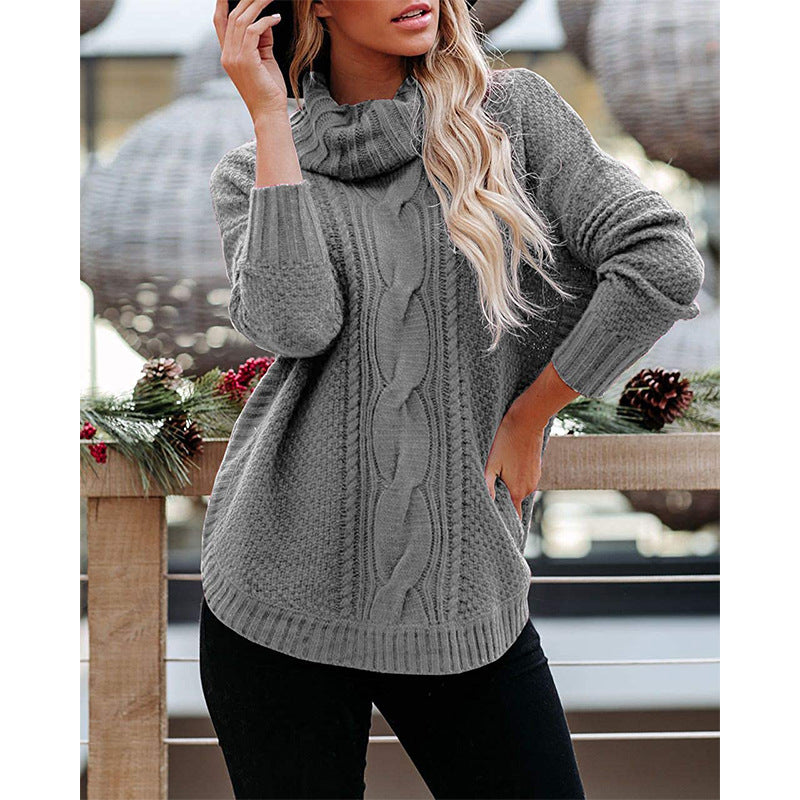 High collar sweater sweater