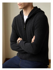 Men's 100 Pure Wool Hooded Cardigan And Sweaters