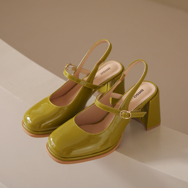French Toe Cap High Heel Sandals Women