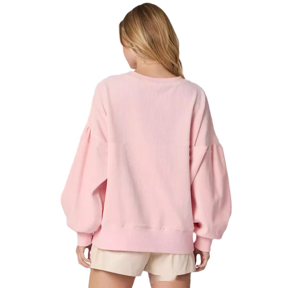 Christmas Egg Sequined Long Sleeve Loose Sweatshirt Top