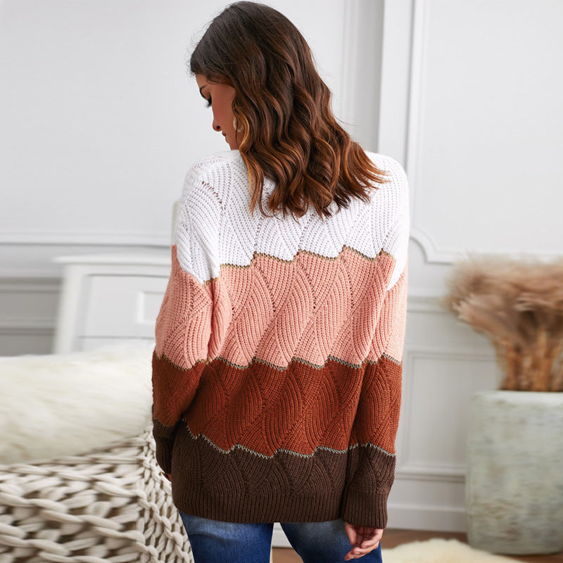 Sweater Fall Amazon Hit Color Long-sleeved