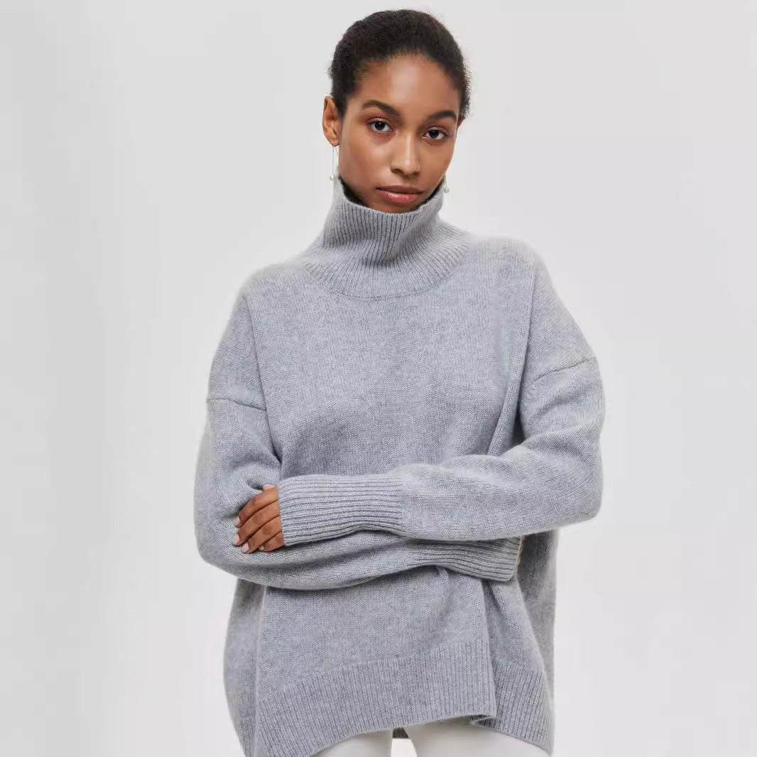 Turtleneck Sweater Ins Solid Color Long Sleeve Pullover Top Clothing