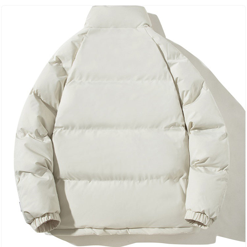 Couples Stand-up Collar Coat With Pockets Warm Plush Thickened Jacket For Men Loose Outwear Top Clothing